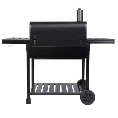 30 In. Charcoal Grill with Cover, BBQ Smoker Picnic Camping Patio Backyard Cooking in Black