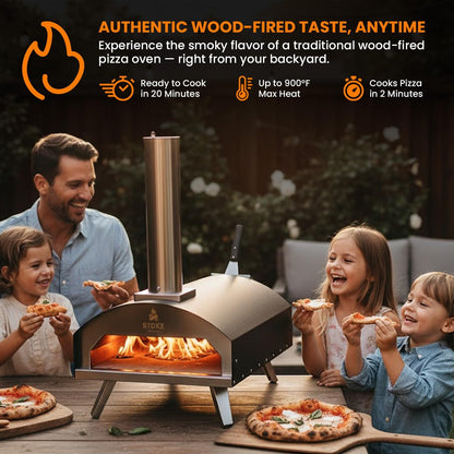 16 Inch Outdoor Pizza Oven – Portable Outdoor Pizza Maker for Backyard, Camping, or Tailgating – Stainless Steel Multi-Fuel Oven with Pizza Stone & Accessories